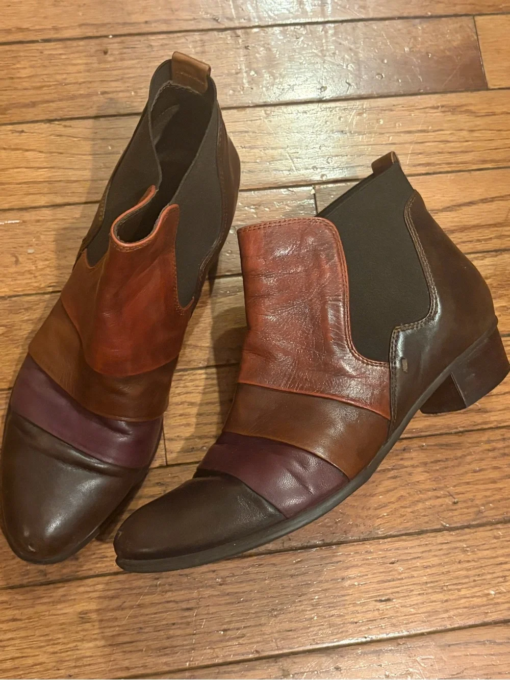 Everybody Boots Size 8.5 Brown Multi Made In Italy Leather Upper & Lining